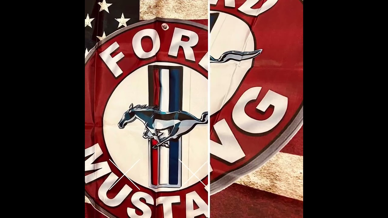 Mustang Logo - Drapeau USA Vintage