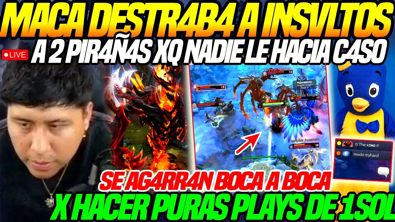 🔥MACARIUS PIERDE los P4PEL3S con 2 PIR4Ñ4S🔥LOS DESTR4B4 a INSVLT0S xq NINGUNO le HACIA CASO dota2
