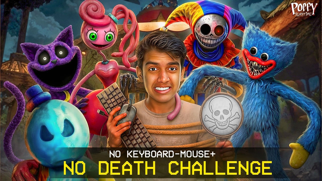 Completing ALL Poppy Playtime 5 Chapters in NO DEATH + NO KEYBOARD-MOUSE Challenge 🤯 #3