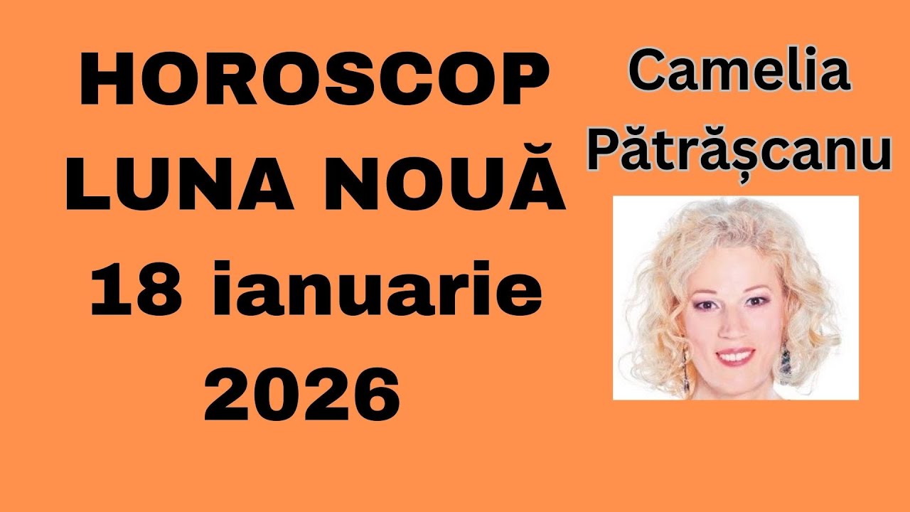 Horoscop Luna Noua 18 ianuarie 2026 cu astrolog Camelia Pătrășcanu