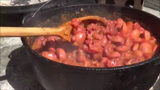 Beans and Franks in the Dutch Oven An American Classic Camp Dish