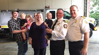 Family surprises first responder who saved them