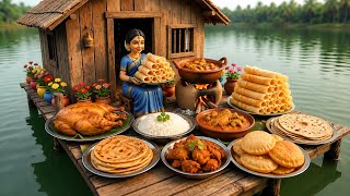 Miniature Doll Chicken Curry ASMR | Floating House Indian Village Tiny Kitchen Story