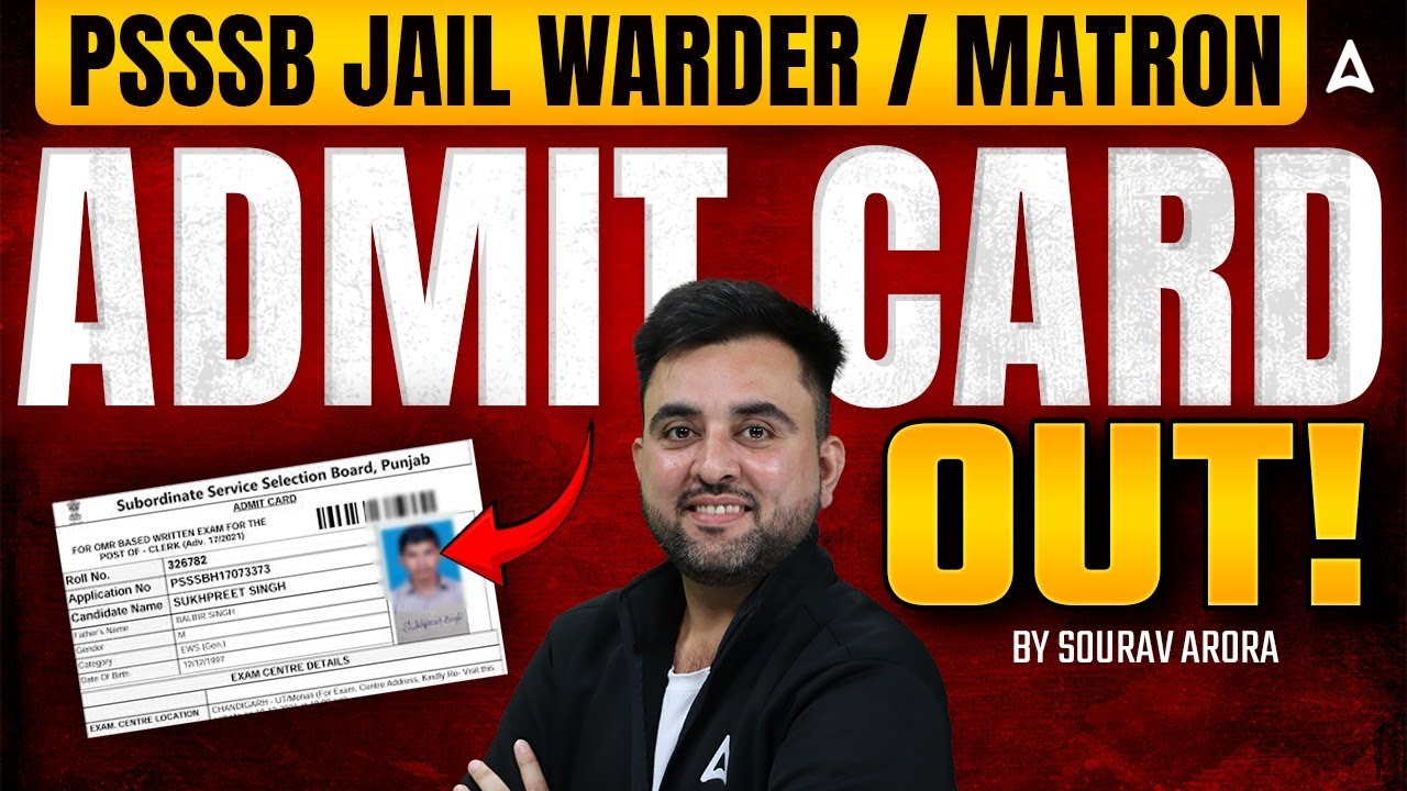 PSSSB JAIL Warder / Matron Admit Card | Psssb Admit Card Out | By sourav Arora Sir
