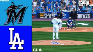 Dodgers vs. Marlins Simulation | 4/28/26 | MLB The Show 26 PS5 Gameplay