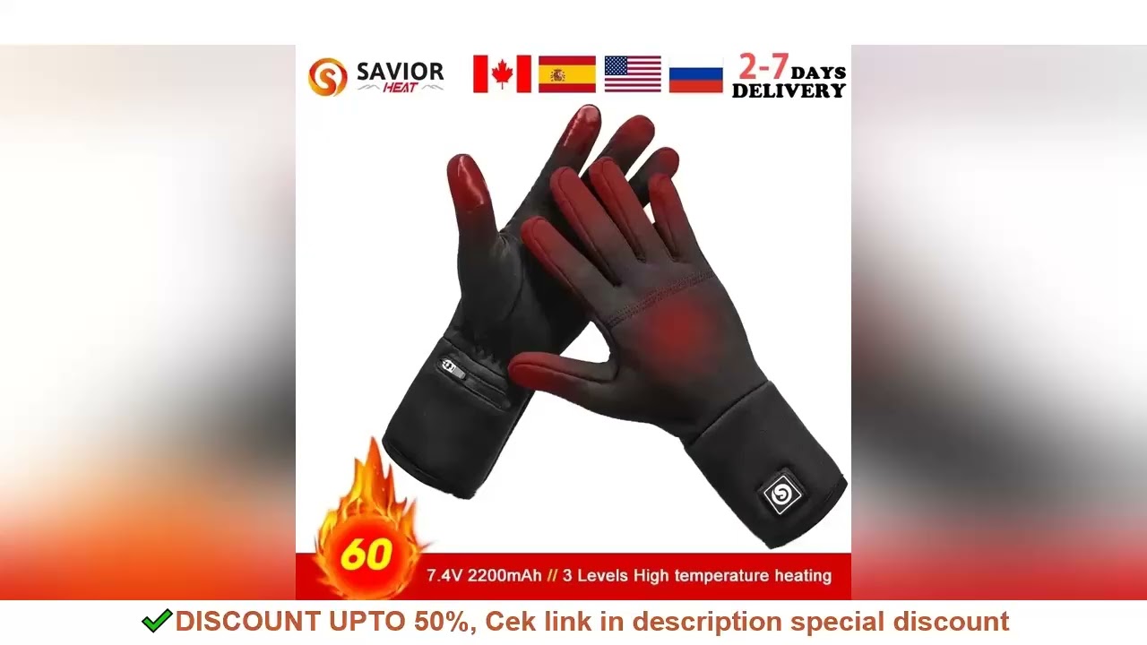 Rechargeable Electric Liner Heated Gloves Winter Warm Touch Skiing Gloves Outdoor Sports Riding Skii