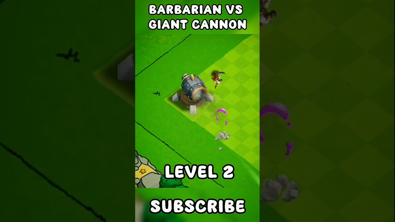 BARBARIAN vs ALL LEVELS GIANT CANNON! | 