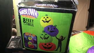 Gemmy 2005 8ft Multi Color Pumpkin stack Halloween inflatable