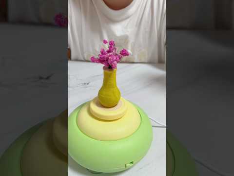 Crafting a Perfect Little Flower Vase 😱 pottery Wheel DIY Toy Kit! 🏺#trending #diy #viral #craft