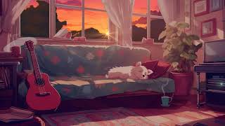 Serene Afternoon Sunset Crafting Lofi Anime-Style Art Lucky Dart Portfolio