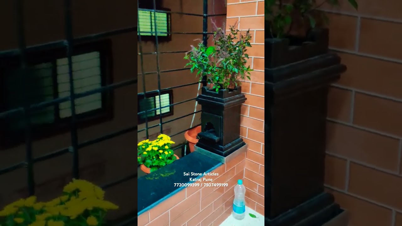 Traditional Black Basalt Tulsi Vrundawan. 