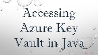 Accessing Azure Key Vault in Java