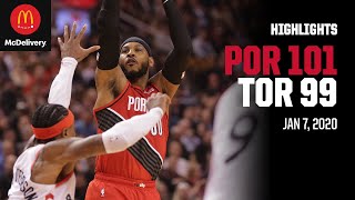 Carmelo anthony scored 28 points including the game winner to seal
comeback win over toronto on tuesday. damian lillard had 20 points,
and hassan whitesi...