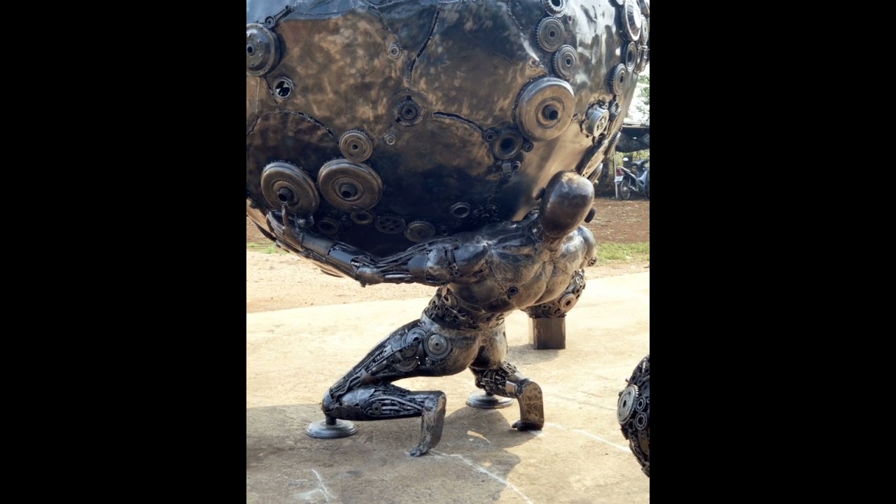 Welding a man carry world 