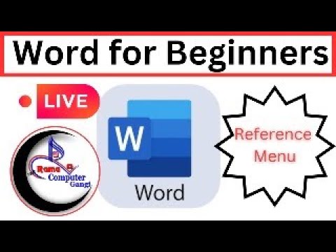 Ms Word Reference menu live class - YouTube