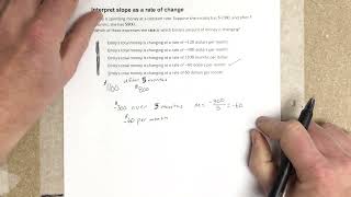 Interpret slope as a rate of change