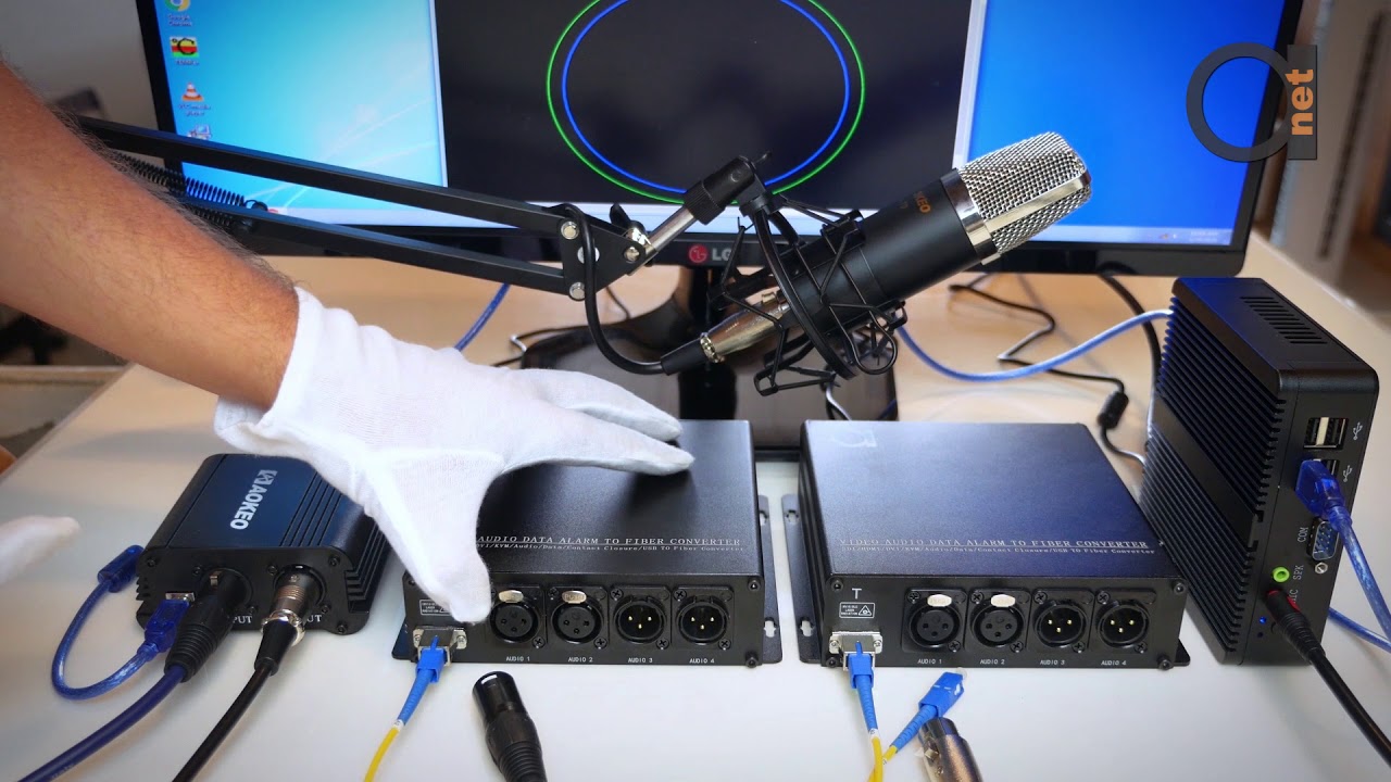 XLR to Fiber BiDirectional Extender Converter 2 + 2 (4 ports) over