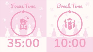 35/10 Pomodoro Timer with Pink Noise 🎀 3-Hour Study with Me for Deep Focus & ADHD ✨