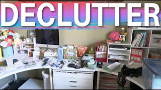 DECLUTTERING &amp; ORGANIZING OFFICE | OFFICE ORGANIZATION | DESK ORGANIZATION | DECLUTTERING MY OFFICE