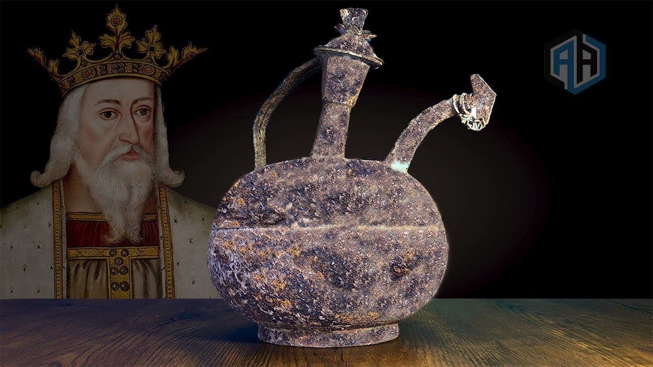 13th Century Antique Rusty AFTABA of King Edward - Restoration Video