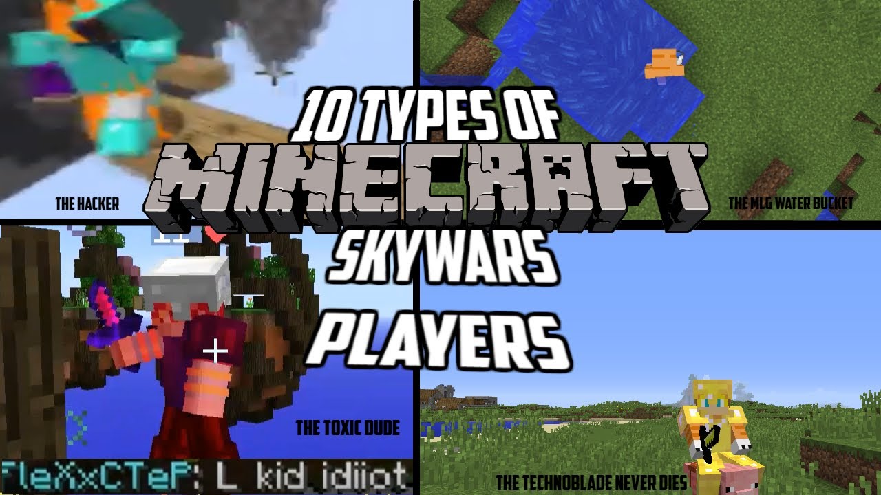 10 Types of MINECRAFT Skywars Players - YouTube