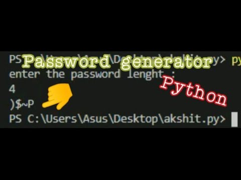Password Generator🔥using Python |Code in description | akshit-science for fun