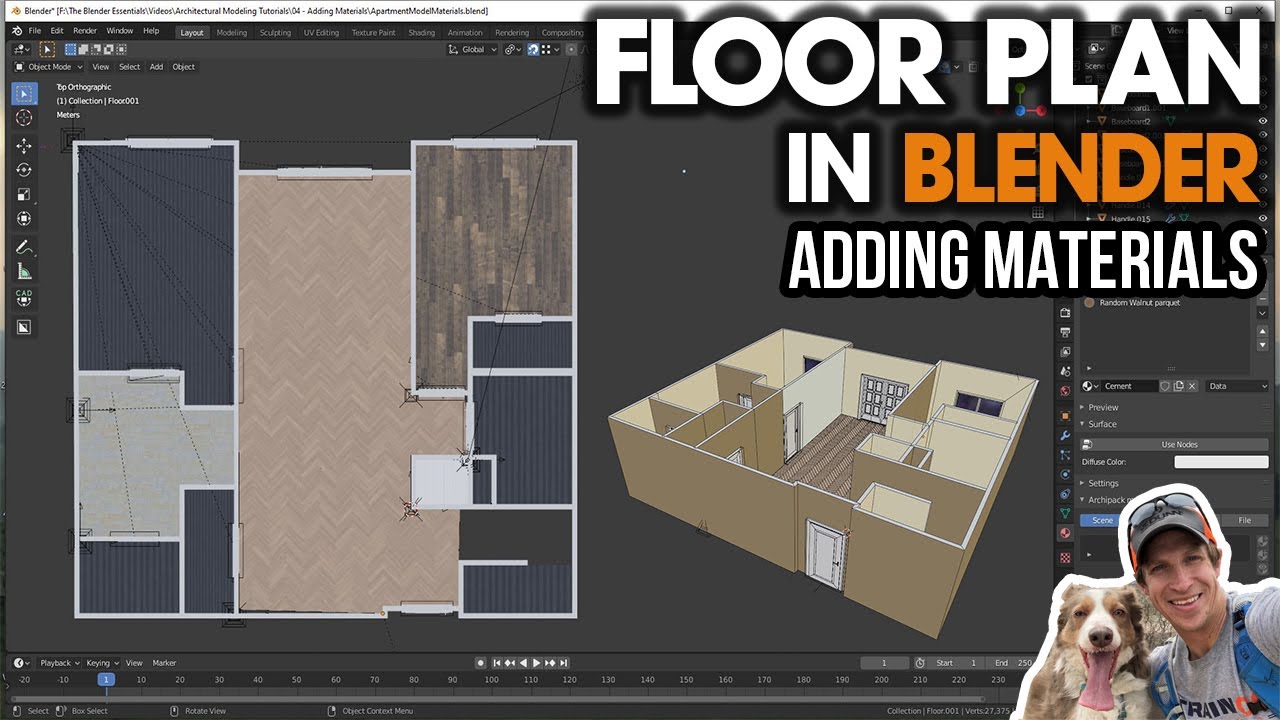 Adding MATERIALS to Your Floor Plans in Blender Blender