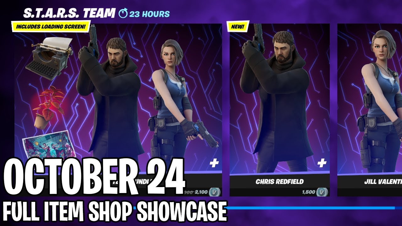 *NEW* RESIDENT EVIL SKINS! October 24 2021 Fortnite Item Shop