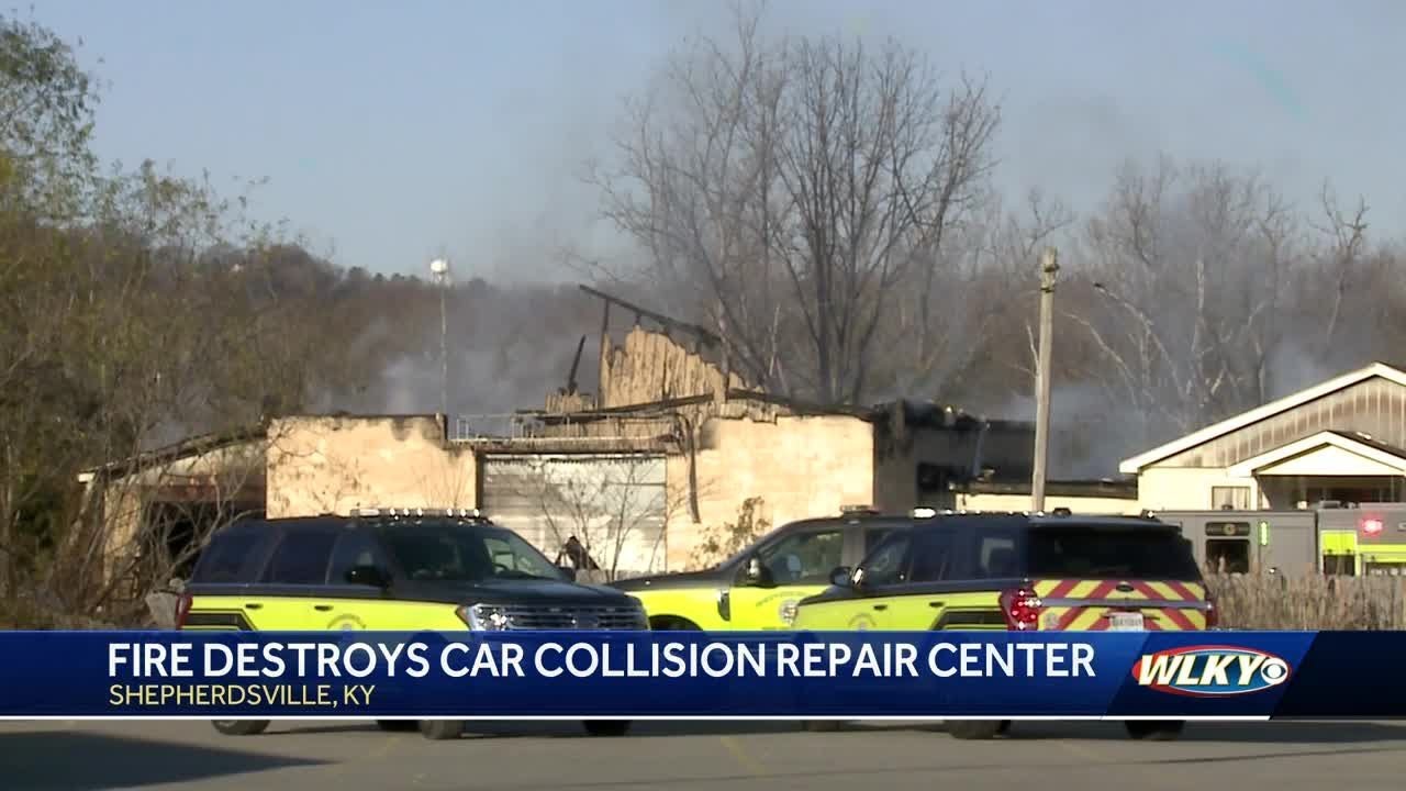 Fire destroys auto body shop in Bullitt County