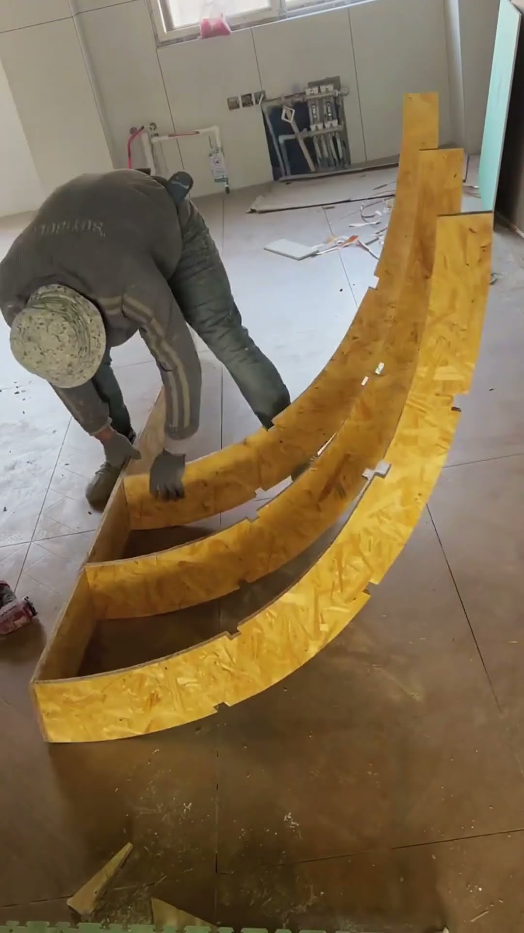 Process of making curved wall shelf- Good tools and machinery make work easy
