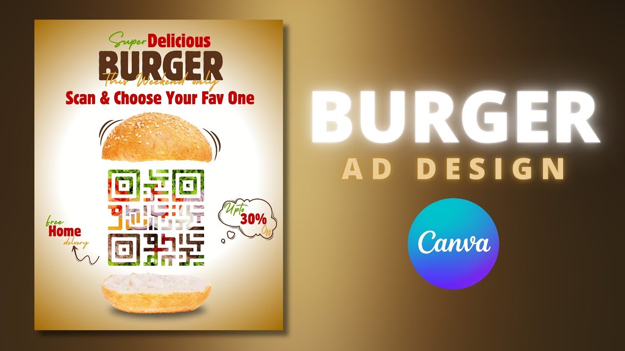 Burger Ad Design like a Pro | Advertising Poster Design in Canva - YouTube