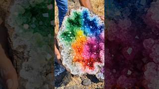 OMG 😱 Mysterious Multi Color Crystal Geode Found in Massive Rock 💎 | Diamond Hunter