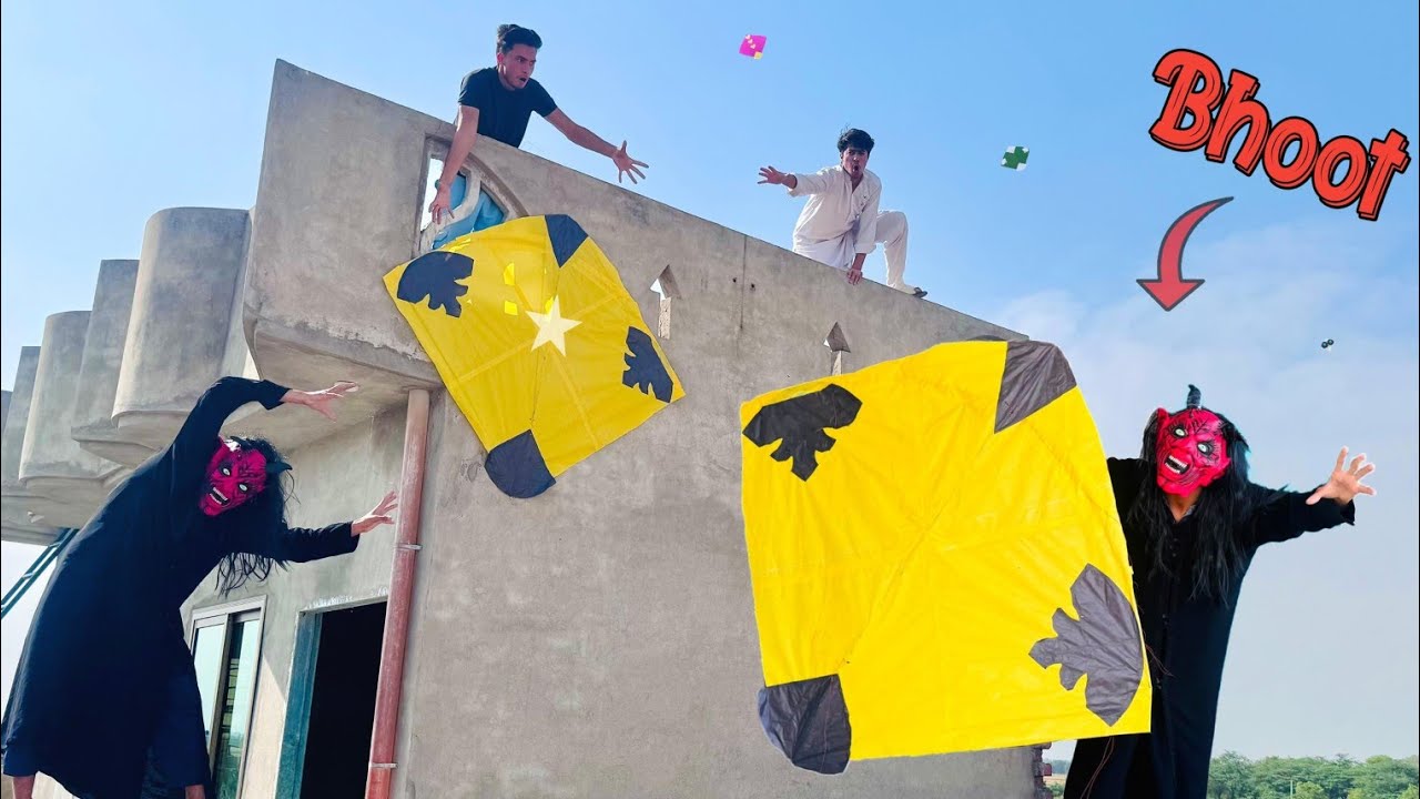 Yellow Big Kite Catch Bhoot | Bhoot Kite