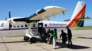 Dubuque Municipal Airport (DBQ) 1970s ~ Boarding Air New England DHC-6 Twin Otter Charter Flight