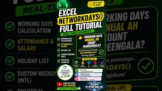 Excel NETWORKDAYS Function in Tamil - Working Days & Salary Calculation |Real-Time Examples Part4-12