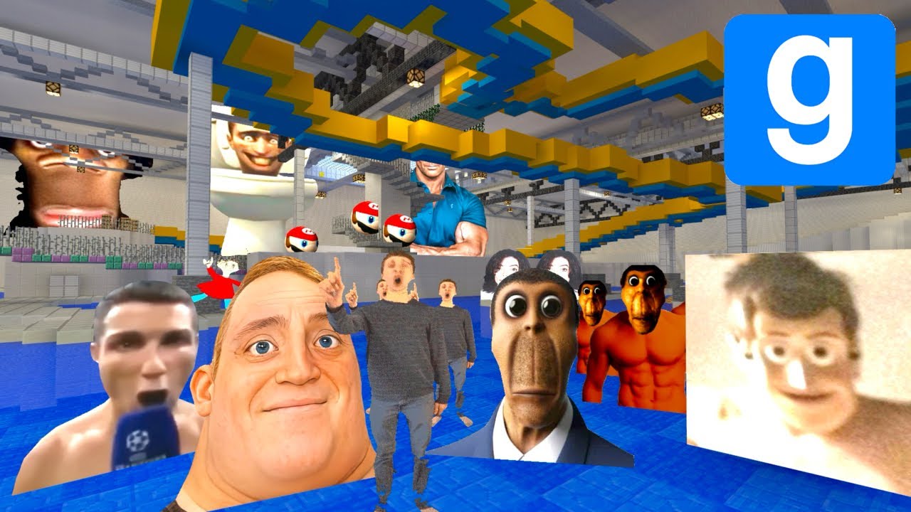 В бассейнах Minecraft есть Memes Nextbots - Garrys Mod