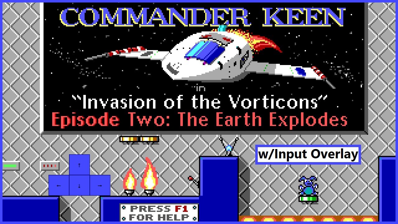 [Input Overlay] Commander Keen 2: The Earth Explodes! (1990) | Full Gameplay [MS-DOS]