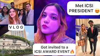 Invited to ICSI AWARD EVENT 🥹😍| Met ICSI PRESIDENT 🙏| Life after CS Vlog ❤️| Neha Patel