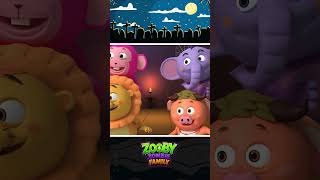 Five Funny Zombies Eating a Burger #shorts #halloweensongs #zoobyzombiefamily
