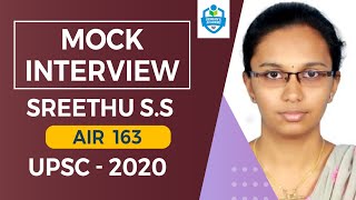 Civil Service Mock Interview with Sreethu.S.S (AIR 163) | Seshan's IAS Academy