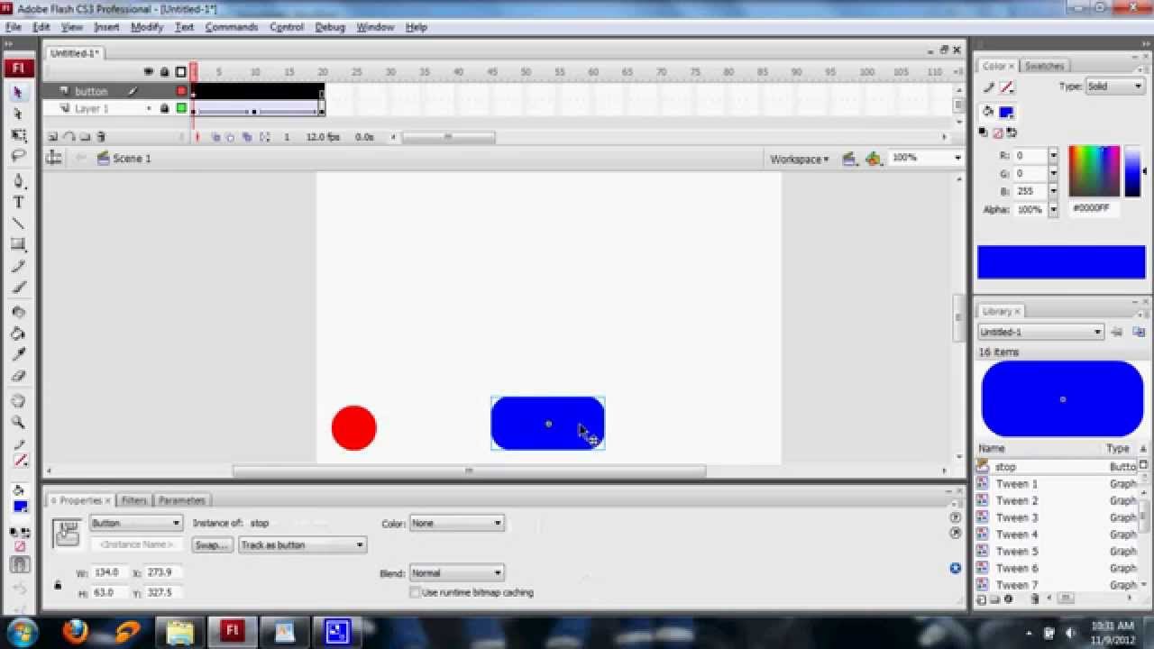 Adobe Flash Action Script - a Stop Button - YouTube