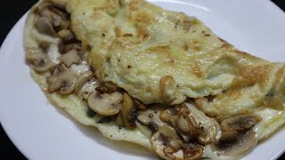 Mushroom Cheese Omelette Breakfast Recipe