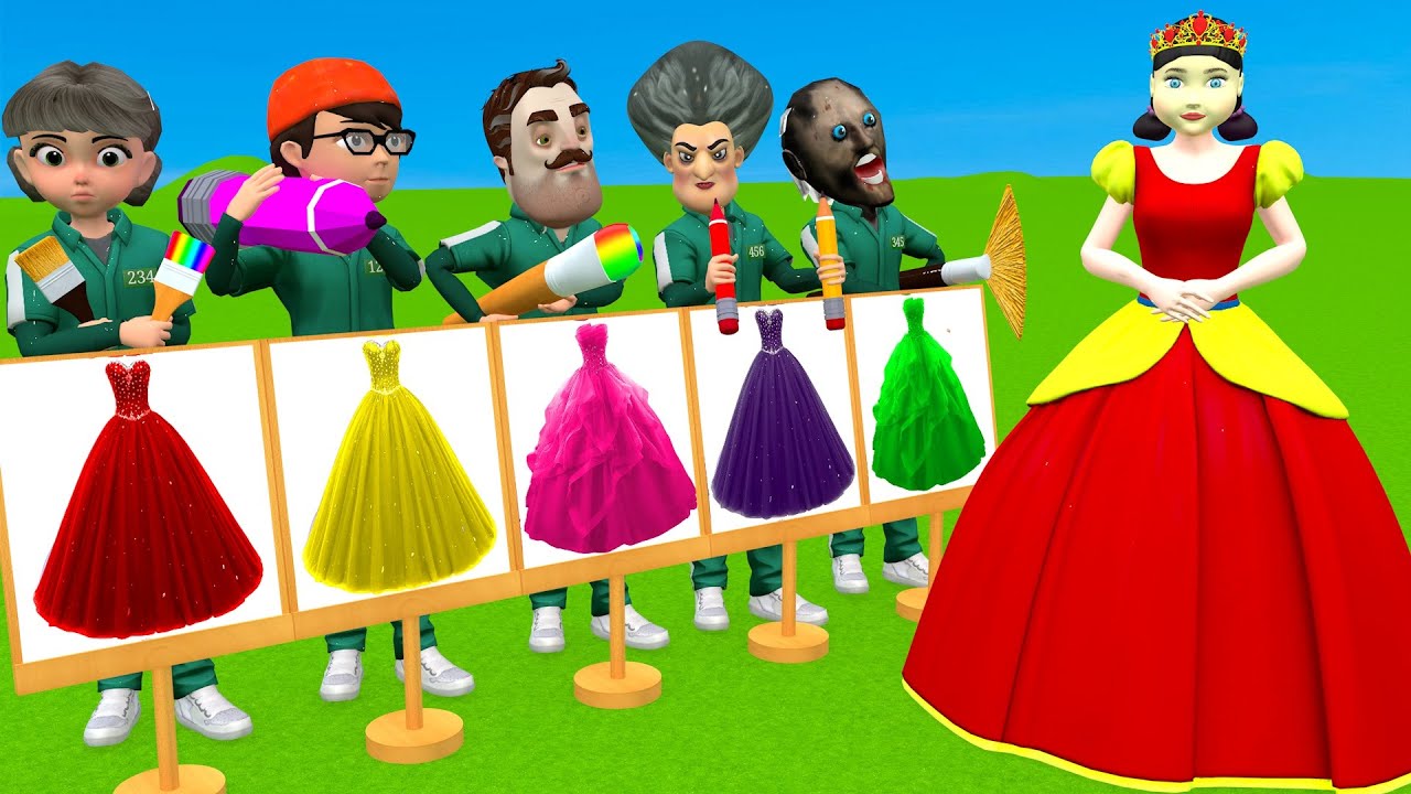 Scary Teacher 3D vs Squid Game Help Squid Doll Change Princess Dress vs Dressing Room 5 Challenger
