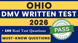 Ohio BMV Written Test 2026 | 100 Important Questions | Official Ohio Driver Handbook | Permit Test