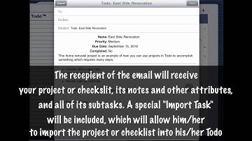 Emailing a Project or Checklist (Todo for iPad 4.0)