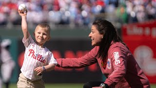 4-Year-Old Zeke Throws First Pitch at Philadelphia Phillies Opening Day
