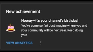 Hooray—its your channels birthday!