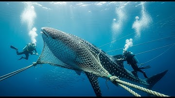 “Whale Shark Released From Giant Net | Incredible Ocean Rescue” 🐋🌊