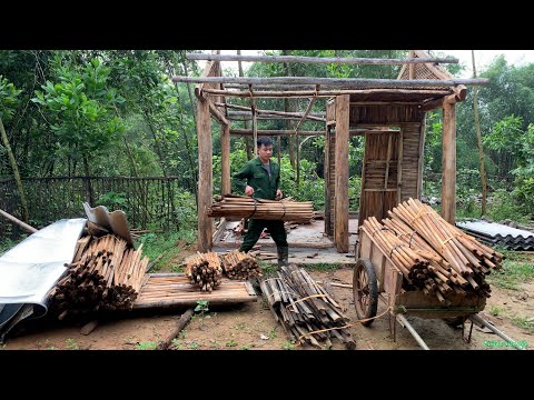 Transporting wood from the old farm to build a new house,with me build daily life