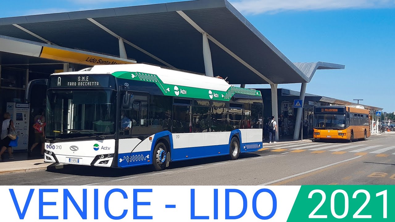 Buses in Venice, Lido-Venezia Lido autobus - YouTube